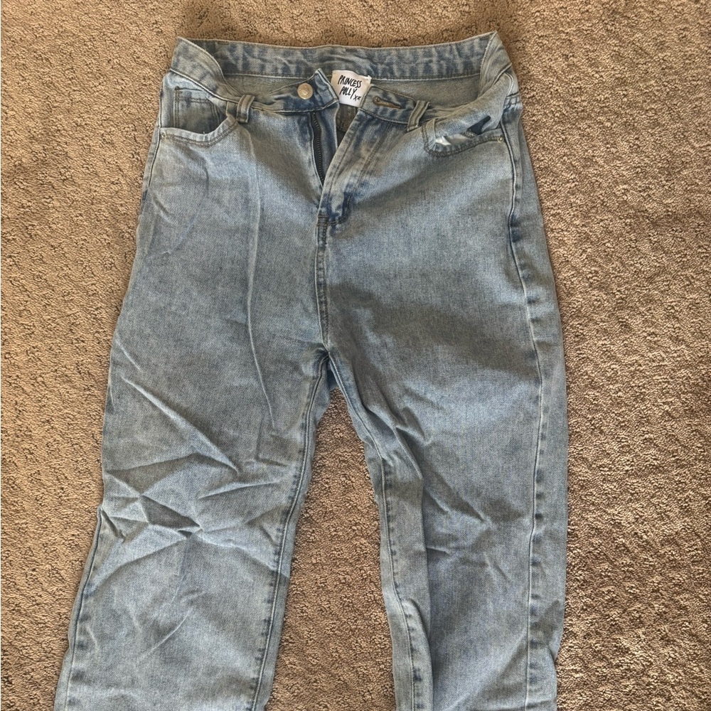 Princess Polly High-Rise Light Blue Mom Jeans